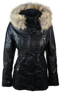 Кожаный тренчкот средней длины с капюшоном TruClothing, черный