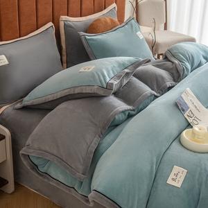 Комплект постельного белья Antarctic Milk Fleece 1.8, 4 предмета, 200х230/230х250, синий/серый