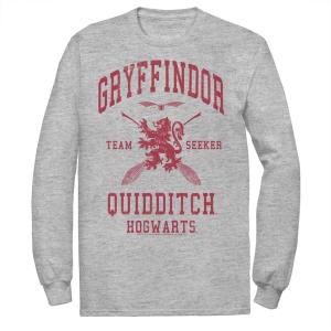 Мужская футболка с длинными рукавами «Гарри Поттер Дары смерти 2 Гриффиндор» для квиддича Licensed Character