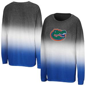 Женская футболка с длинным рукавом heather black florida gators winkle dip dye Colosseum