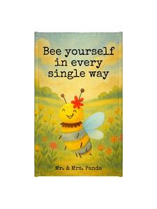 Mr. & Mrs. Panda Полотенце с изображением пчелы и цветка и надписью белого цвета