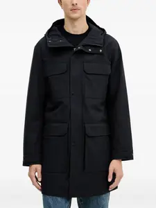 Пальто с капюшоном и карманами Armani Exchange, черный