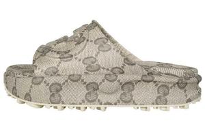Шлепанцы мужские Gucci Interlocking G, бежево-серый