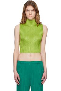 Pleats Please Issey Miyake Зеленый тюнинговый топ