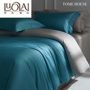 LUOLAI HOME Комплект постельного белья 4 предмета, размер простыни 150-180 см, пододеяльник 200*230 см, цвет хаки, Miami Lanes, категория A, качество звездного отеля