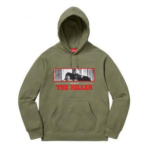 Толстовка fw18 the killer hooded sweatshirt light olive Supreme, зеленый