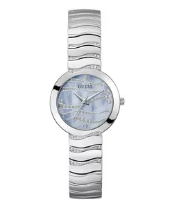 Женские аналоговые часы из серебристой стали, 30 мм Guess, silver-tone
