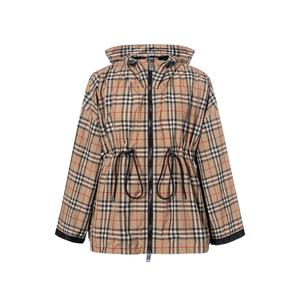 Женская куртка с традиционным клетчатым принтом бежевого цвета Burberry