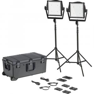 Комплект Litepanels Astra IP 1x1 Traveler Duo с золотыми и V-образными пластинами (2 лампы)