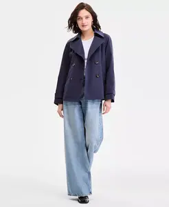 Женский короткий двубортный тренчкот Michael Kors, синий