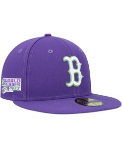 Мужская фиолетовая приталенная шляпа Boston Red Sox Lime 59FIFTY New Era
