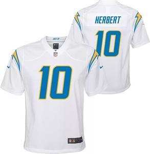 Белая игровая майка Nike Youth Los Angeles Chargers Justin Herbert #10