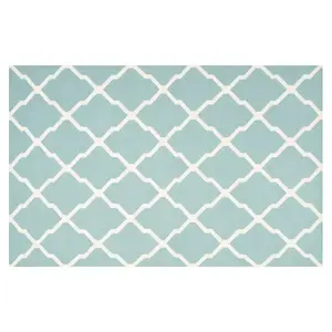 Коврик из шерсти Dhurries с решетчатым узором и четырехлистником, сотканный вручную Safavieh, мультиколор, 92x153 см