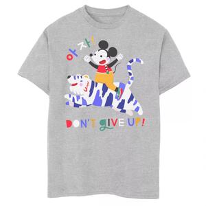 Мальчики 8–20 лет, классика Диснея с Микки, не сдавайся! Футболка Riding Tiger Licensed Character