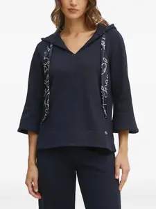 Толстовка с капюшоном на завязках LUISA SPAGNOLI, синий