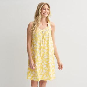 Женский хлопковый пижамный халат Croft & Barrow, цвет two tone lemon