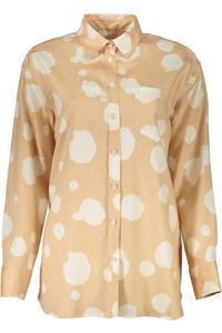 Женская рубашка Gant с длинным рукавом из лиоцелла с принтом, бело-бежевый