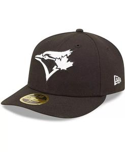 Мужская приталенная шляпа Toronto Blue Jays черно-белая с низким профилем 59FIFTY New Era