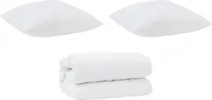 Одеяло с подушкой, 3 шт., белое, из микрофибры vidaXL