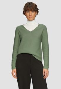 Джемпер PFLEGELEICHTER AUS MIT V-AUSSCHNITT s.Oliver, зеленый
