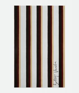 Stripe jacquard beach towel BOTTEGA VENETA, лава/фондан/облако