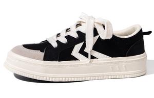 Холщовые кеды женские низкие черный/бежевый Feiyue