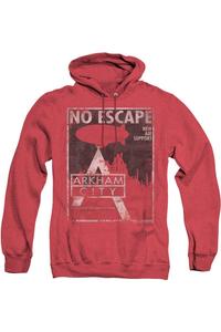 Толстовка с капюшоном Batman Arkham City No Escape для взрослых Heather Gildan, красный