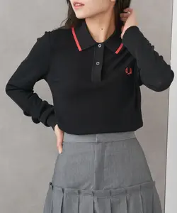 FRED PERRY/Fred Perry Rib Knit Polo Shirt Logo K1135