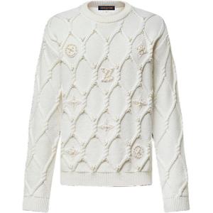 LOUIS VUITTON Свитер с кабельным узором и декором из шерсти