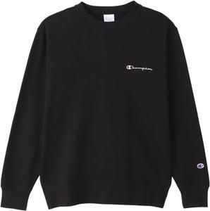 Мужская толстовка Champion с круглым вырезом, длинным рукавом, мягким хлопком, вышитым логотипом, модель Custom Basic C8-W041Z, черный