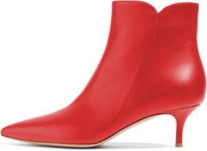Женские ботильоны YDN с низким каблуком-кистенок, заостренным носком и молнией, размеры 4-16 США, Red