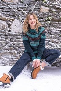 Донегаловый свитер с декоративной строчкой Celtic & Co., синий