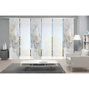 Раздвижные шторы Vision S «MARMOSA SET OF 6», (6 шт.), имитация бамбука, цифровая печать, золотой/серый