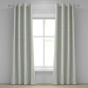 Карнавальная штора на люверсах от ABAKUHAUS, геральдическая лилия в карнавальных цветах - узор "Старый фестиваль", декоративная двухпанельная штора, 280 см x 260 см, цвет: зеленый, желтый, фиолетовый