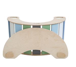 Обезьяна, Деревянная Качалка Солнечная Сине-Зеленая + Стол Małpiszon