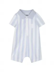 Купальник в полоску с воротником BOSS Kidswear, синий