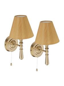Relaxdays 2 настенных светильника из латуни/коричневого цвета