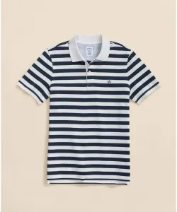Поло-рубашка из эластичного пике Supima Cotton Stretch Piqué GF Logo Mariner Stripe, приталенный крой.