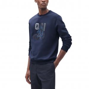 HERMES Толстовка SS25 мужская Deep Sea Blue