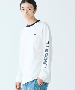 Футболка с длинными ребристыми рукавами и принтом из плотной ткани.