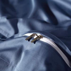 YUSIWOAL Комплект постельного белья из длинноволокнистого хлопка с вышивкой Blue