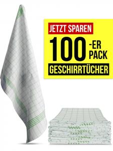 Aspero 100 хлопковых кухонных полотенец в зеленую клетку