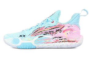 Мужские баскетбольные кроссовки Li Ning Speed 9 с противоскользящей и износостойкой подошвой., синий розовый