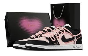 Jordan Air 1 Berry Pink Present, Heart Box низкие винтажные баскетбольные кроссовки Unisex Black Pink