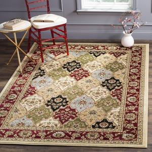 Ковер SAFAVIEH, 122 x 183 см, коллекции Lyndhurst - Multi & Red, традиционный восточный дизайн, не линяет и прост в уходе, идеален для помещений с высокой проходимостью: прихожая, гостиная, спальня (LNH320A)