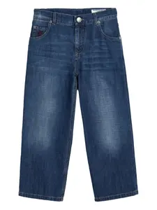 Джинсы с нашивкой-логотипом Brunello Cucinelli Kids, синий
