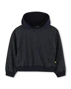 Детская толстовка синего цвета с капюшоном Billieblush, темно-синий