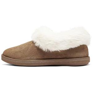 Женские зимние ботинки Skechers низкие с мехом, каштановый