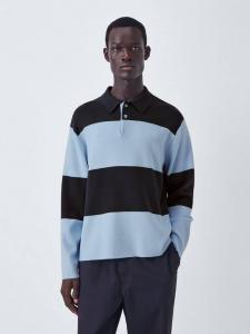 Рубашка регби из хлопковой смеси в полоску с расслабленным кроем Kin, Asphalt