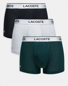 Lacoste, комплект из 3-х трусов-боксеров с металлической окантовкой, разноцветных